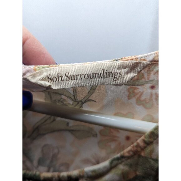 Soft Surroundings Blouse Women’s S Peach Rust Green Floral Tunic Cottage Fairy - Picture 6 of 14